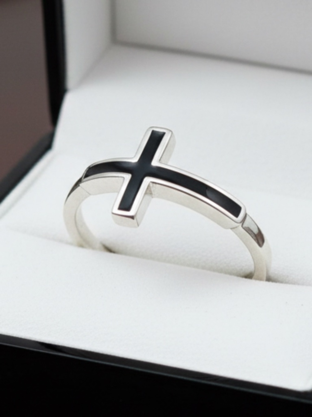 Womens‎ Sterling Silver 925 Black Onyx Band Ring